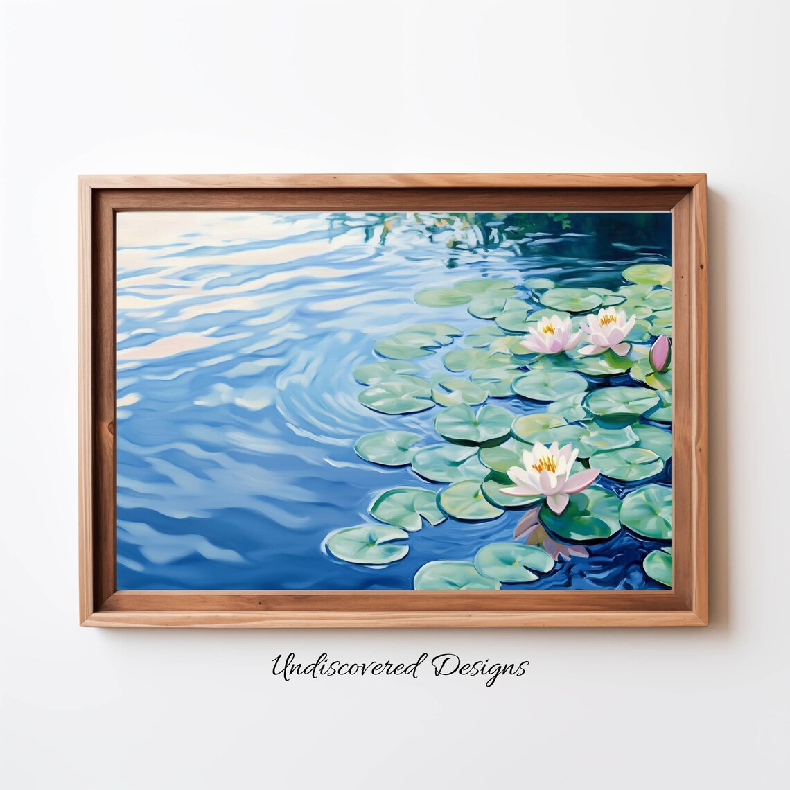 Water Lilies Pond Impressionist Style Floral Oil Painting Poster