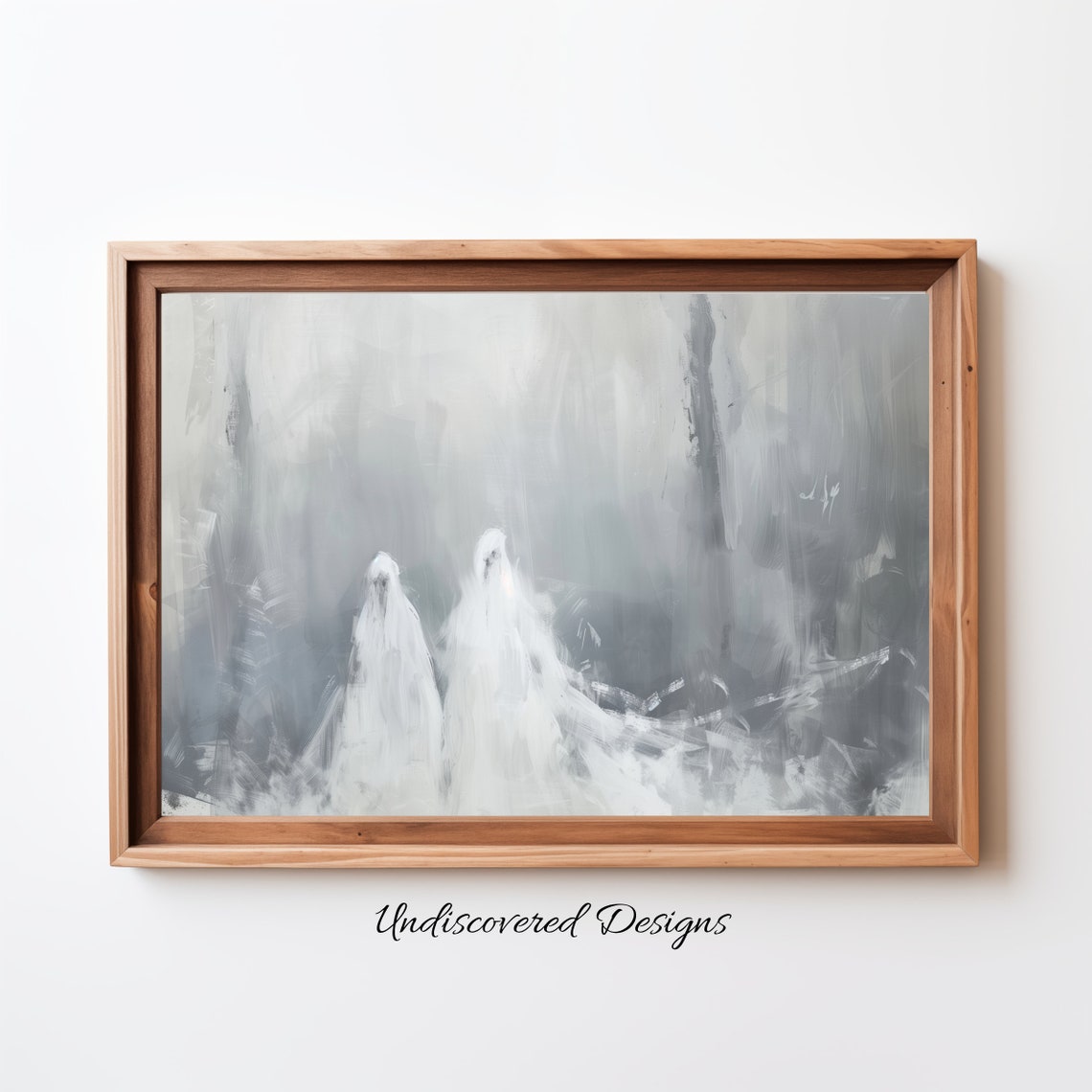 Ghosts In Misty Forest Spooky Halloween Art Dcor Wall Vintage Prints Oil Painting