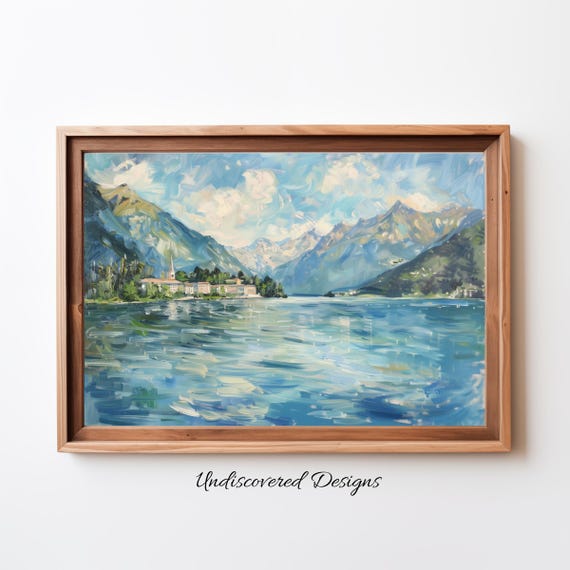 Lake St Moritz Vintage Oil Painting Art Print