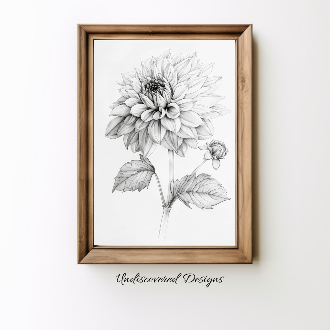 Daliah Botanical Sketch Art Printout Wall Prints Print Vintage Pencil Drawing