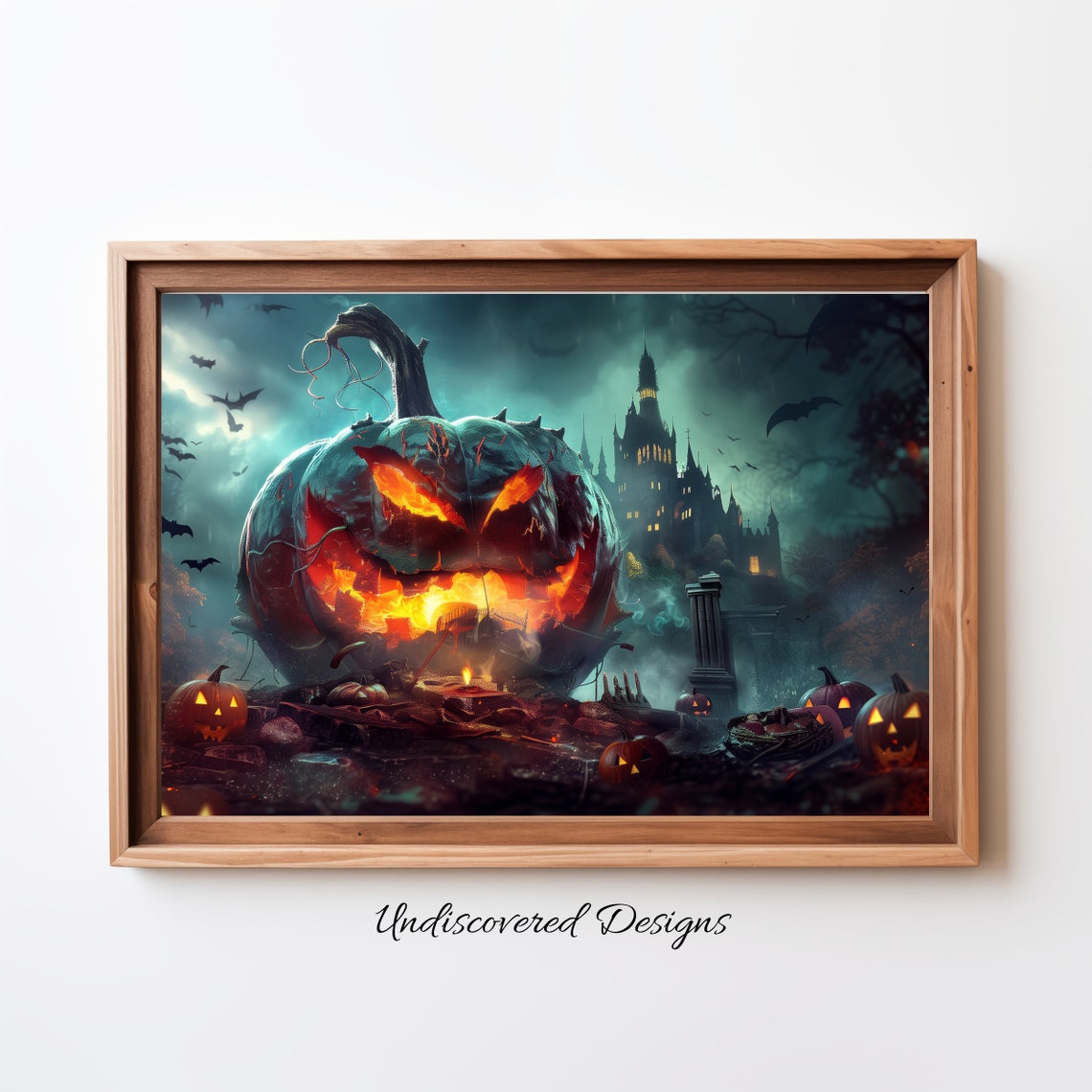 Spooky Jackolantern Halloween Art Dcor Wall Vintage Prints Oil Painting