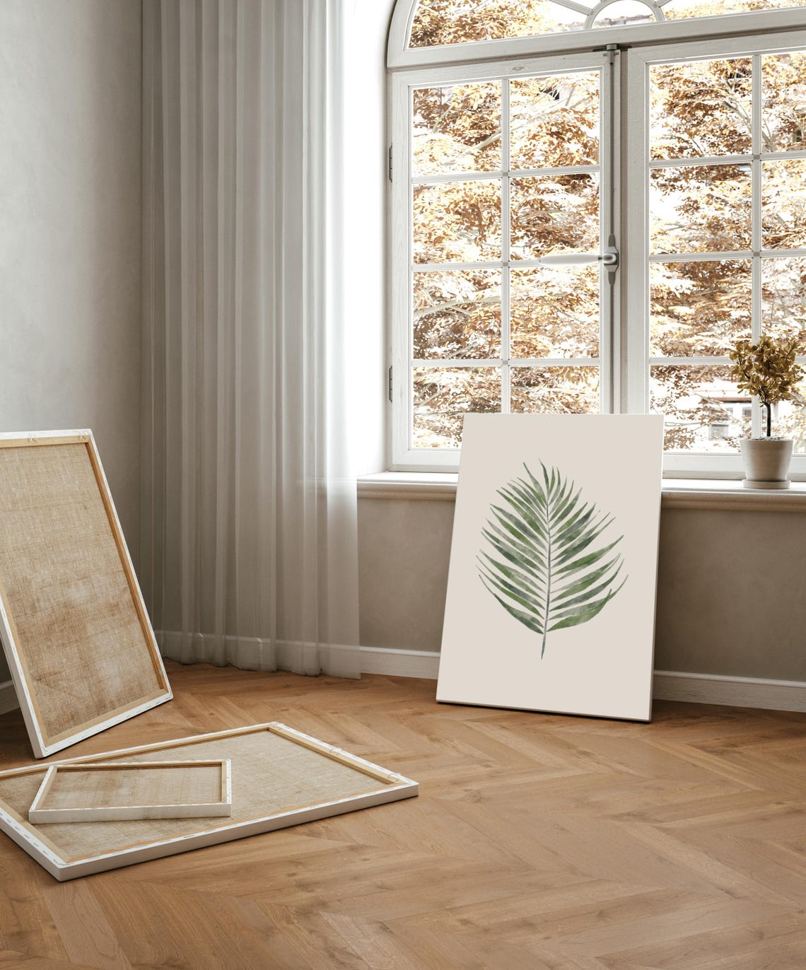 Watercolor Palm Leaf Tropical Botanical Minimalist Summer Wall Print - Image 4