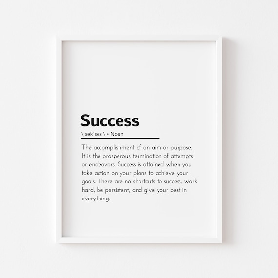 Success Definition Quotes Inspirational Poster Cubicle Decor Office Quote Wall Art