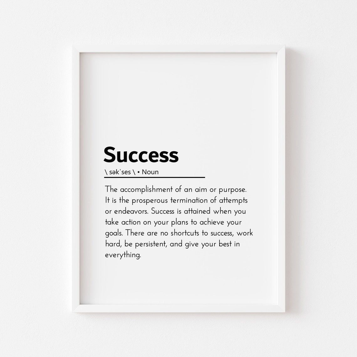 Success Definition Dictionary Style Motivational Office Quote Poster