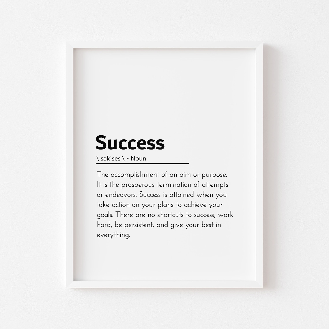 Success Definition Quotes Inspirational Poster Cubicle Decor Office Quote Wall Art