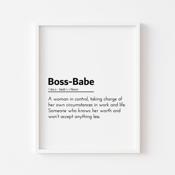Boss Babe Definition Quote, Inspirational Poster