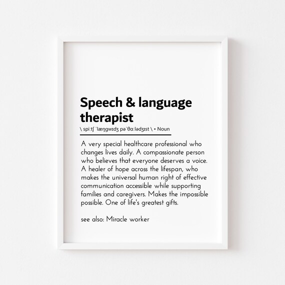 Speech Language Therapist Definition Appreciation Gift Wall Poster