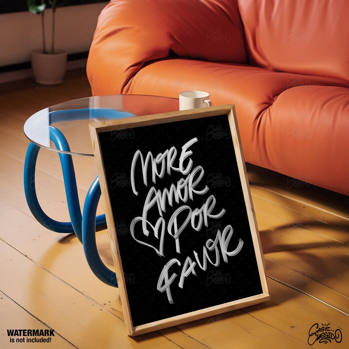 More Amor Por Favor White Chalk Script On Black Love Quote Poster