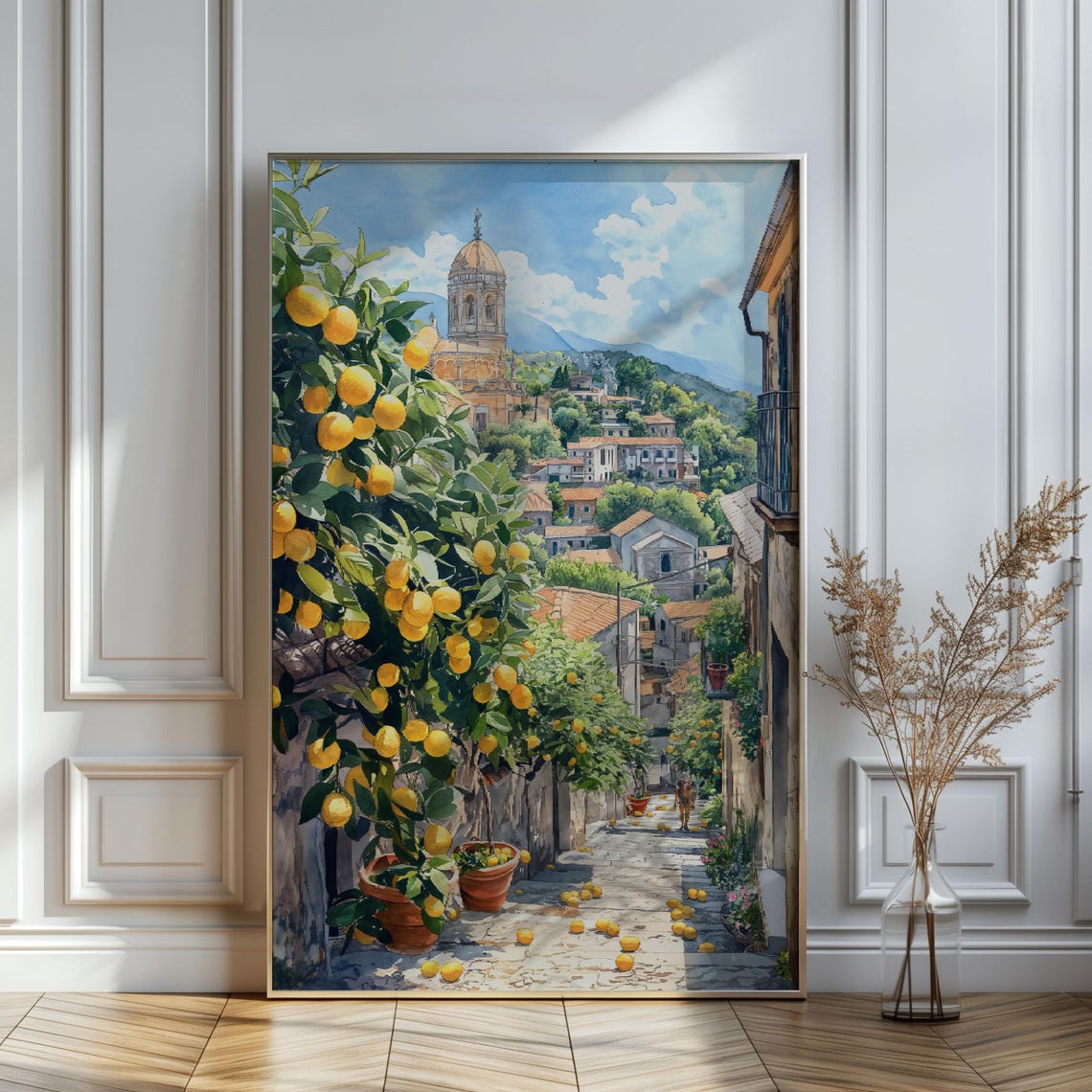 Sicily Watercolor Italy Travel Poster, Art Print - Image 3
