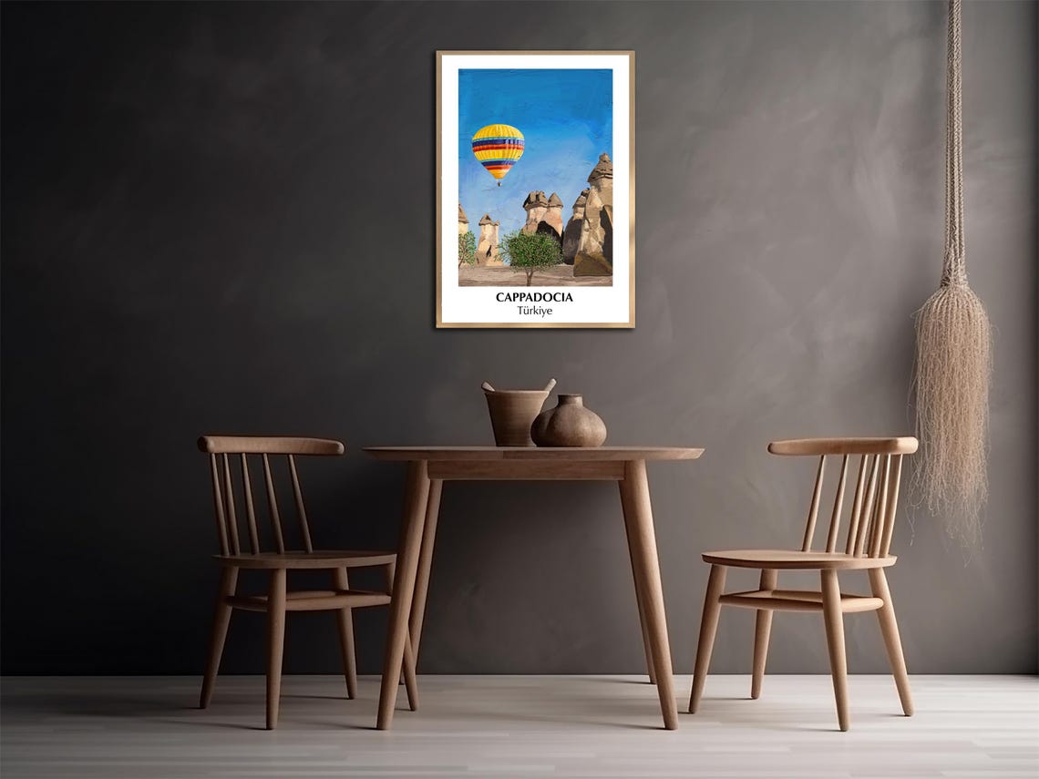 Cappadocia Turkiye Hot Air Balloon Fairy Chimneys Travel Poster - Image 2