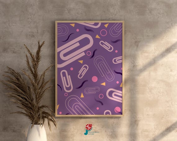 Playful Boho Home Decor Wall Art Purple Eclectic Abstract Geometric Print Vibrant Poster Wall Decor Jpg Modern Art