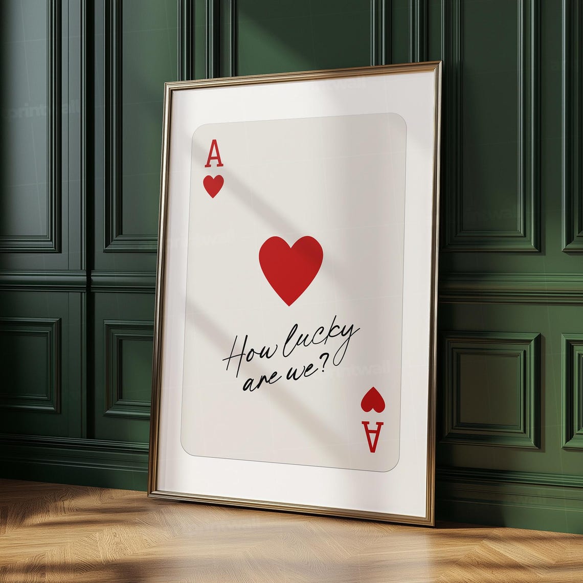 Trendy Dorm Red Ace Of Hearts How Lucky Are We Black Script Poster