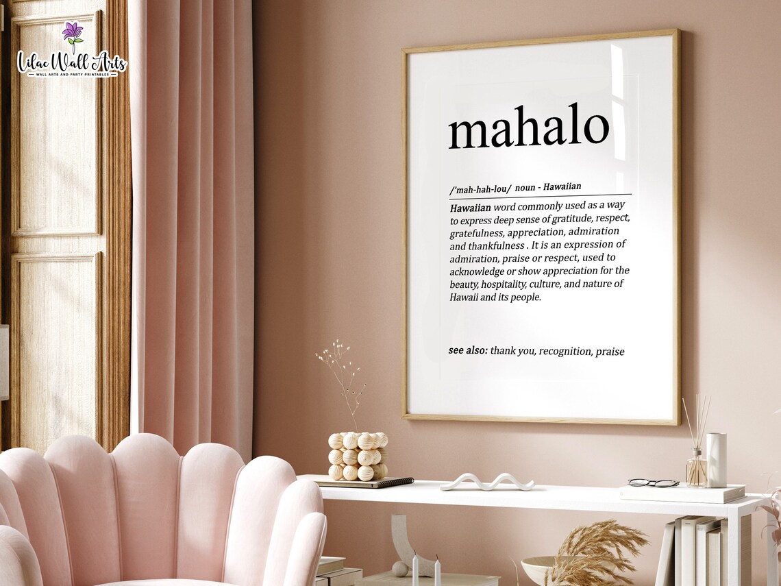 Mahalo Definition Print Family Definition Aloha Gift Hawaiian Print Ohana Print Family Print Gratitude Wall Art Hawaii Art Print - Image 4