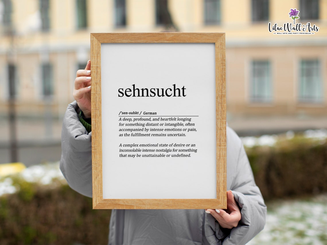 Sehnsucht German Definition Minimalist Word Art Deep Longing Poster - Image 2