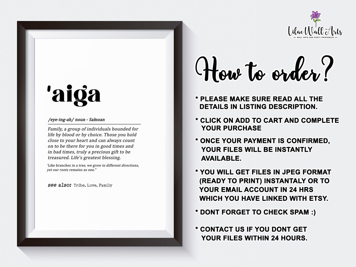 Samoan Aiga Definition Minimalist Family Art Print - Image 2