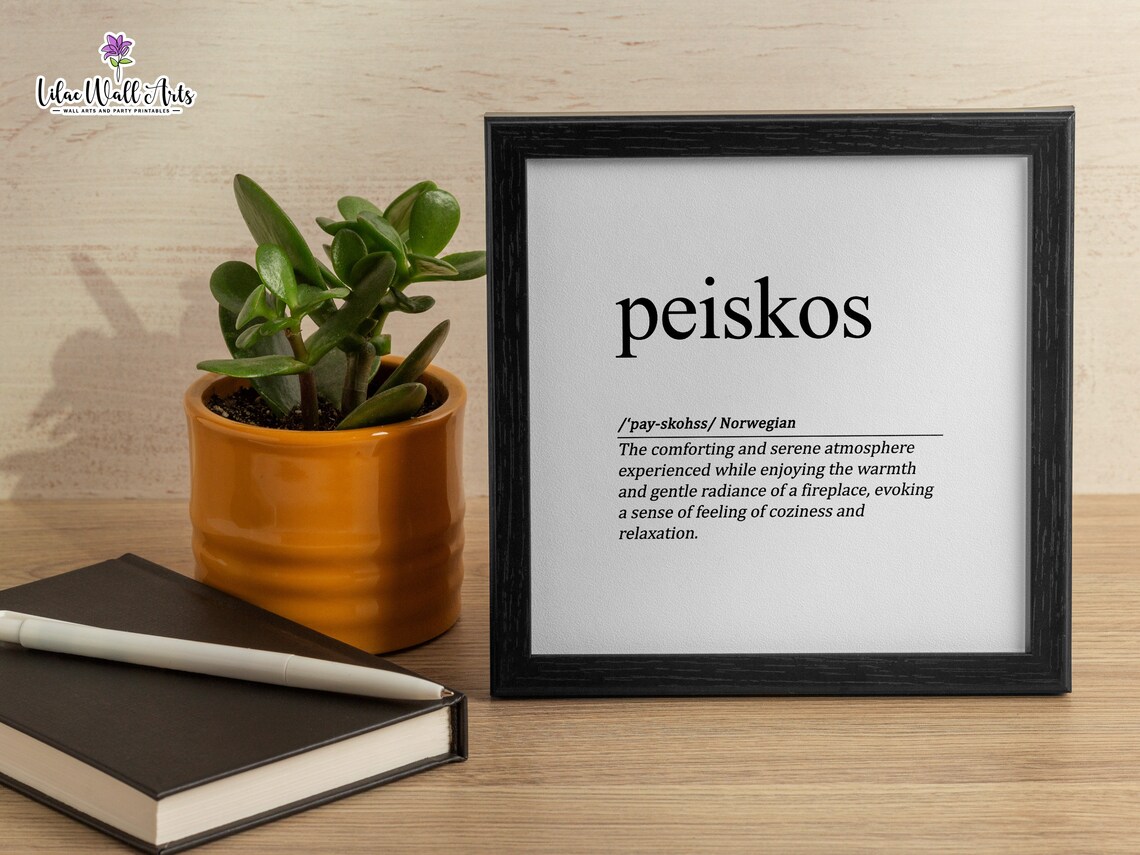 Peiskos Definition Print Hygge Iceland Nordic Wall Art Norwegian Gifts Norwegian Art Norway Print Norway Art Finnish Norwegian Print - Image 3