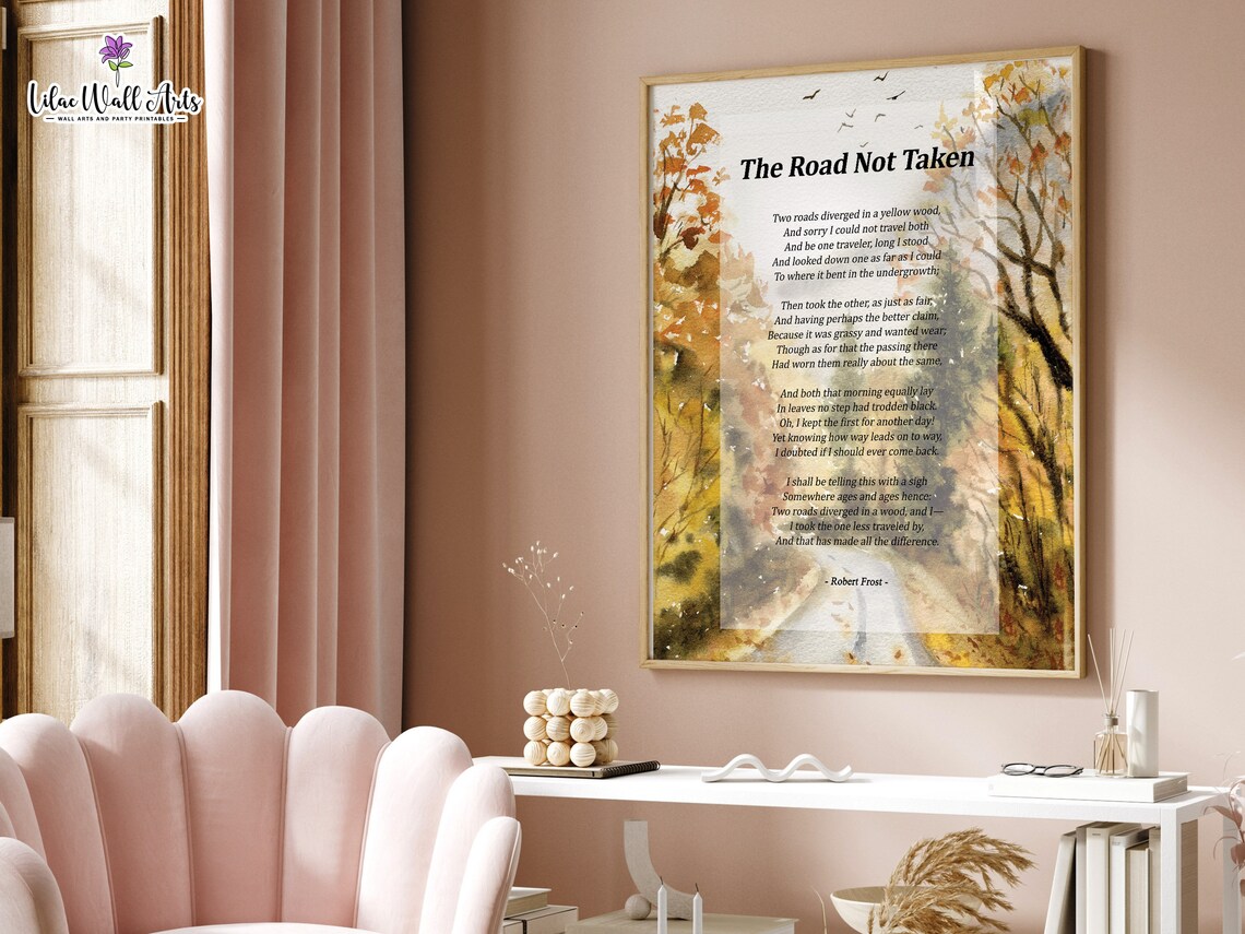 The Road Not Taken Robert Frost Poetry Art Print - Image 6