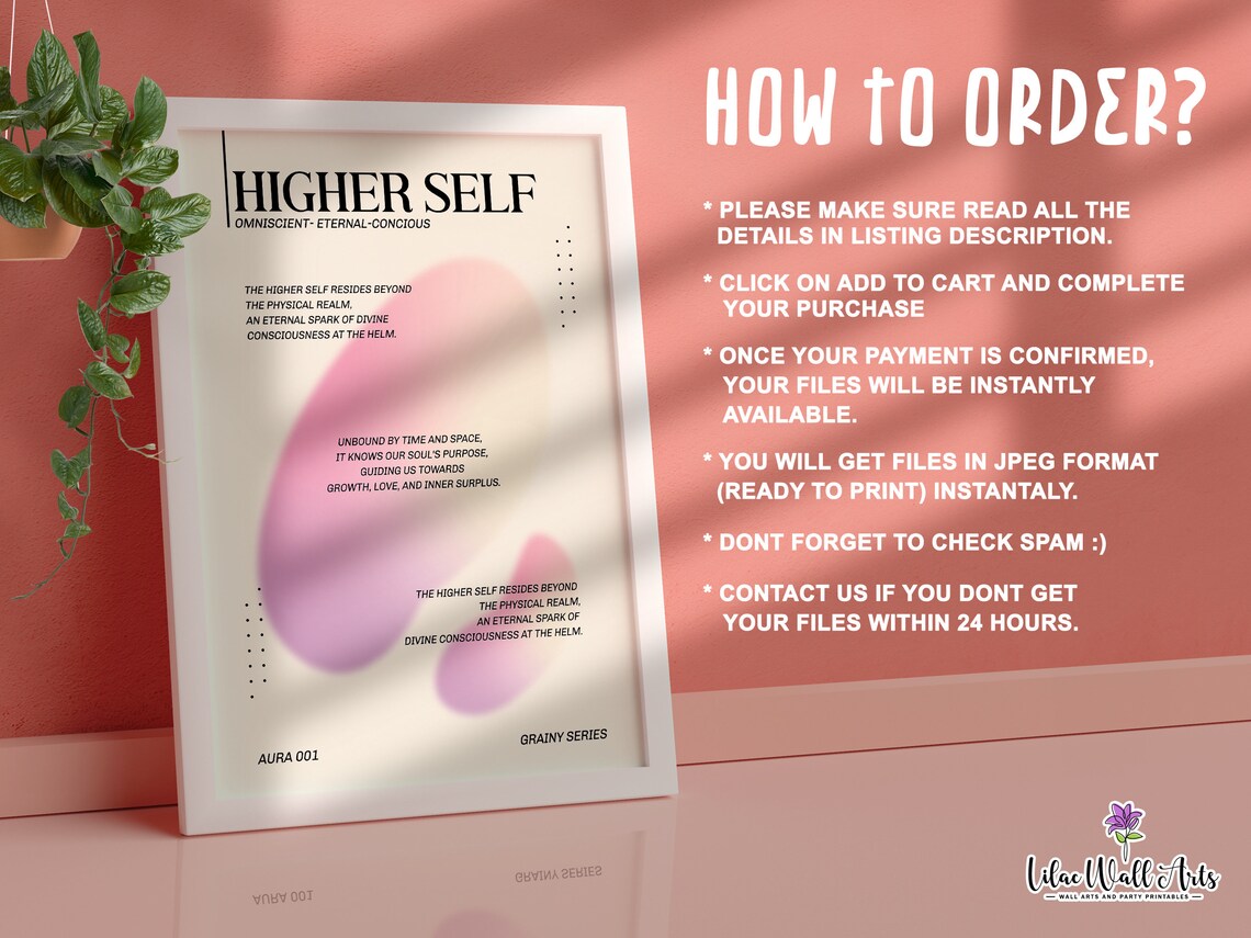 Higher Self Pink Aura Omniscient Eternal Conscious Spiritual Poster - Image 3
