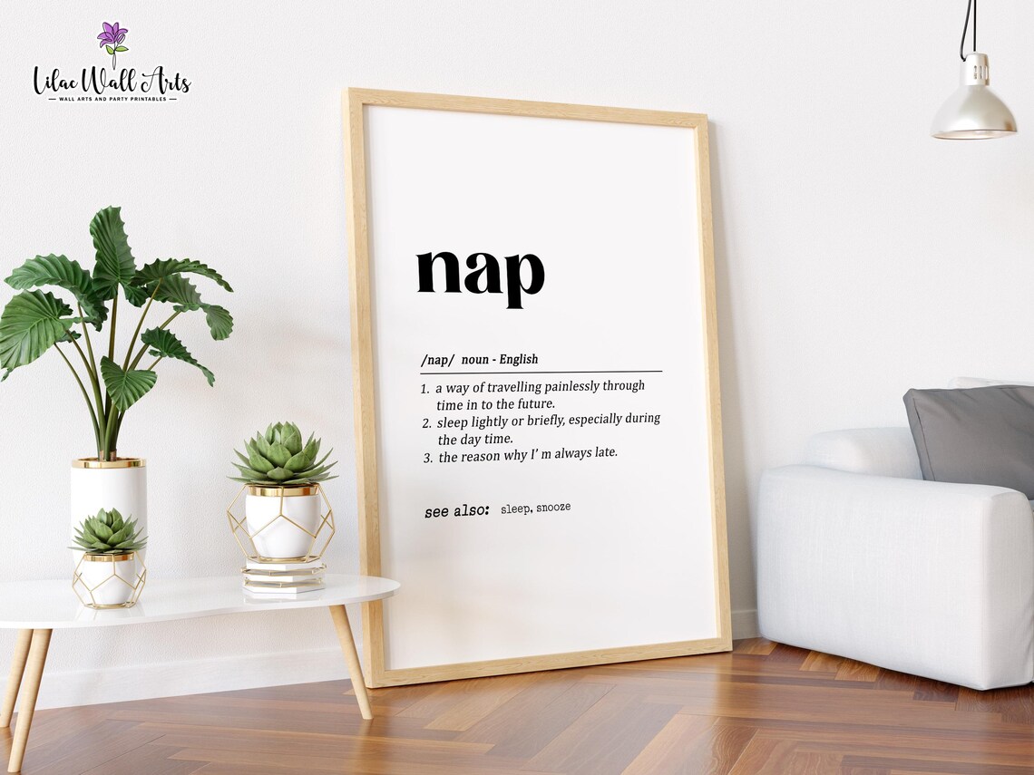 Nap Definition Sign Funny Bedroom Wall Art Print - Image 3