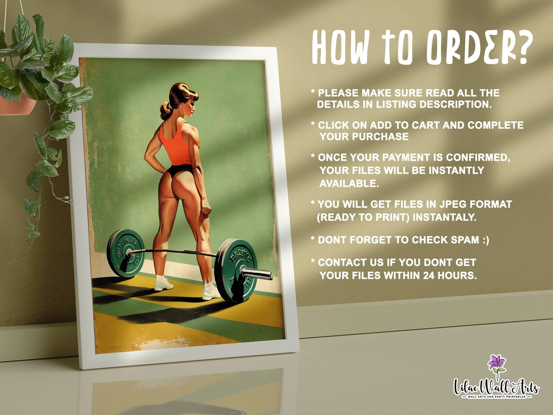Retro Gym Poster, Home Gym Wall Art Print - Image 3