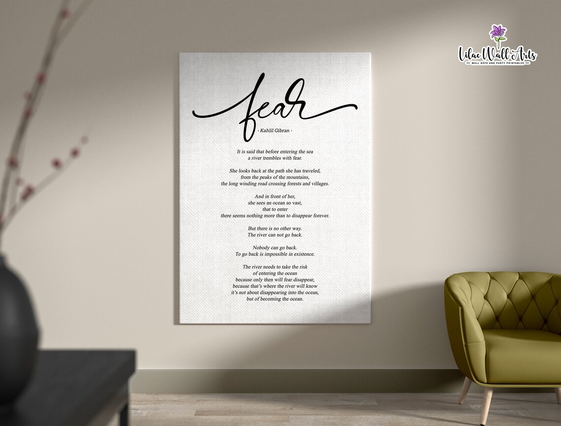 Fear Poem, Khalil Gibran Minimal Wall Art Print - Image 5