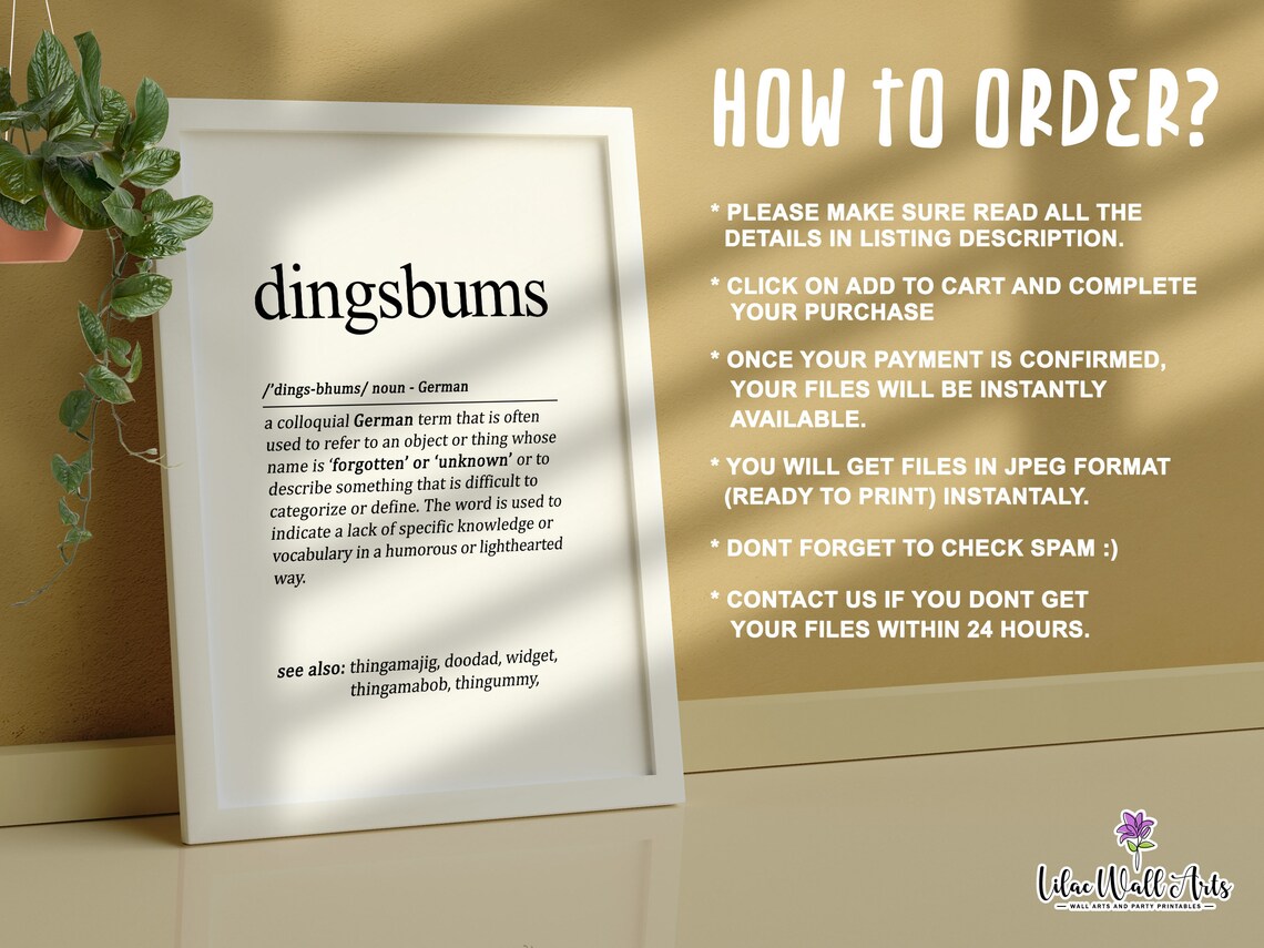 Dingsbums German Saying Typography Art Print - Image 3