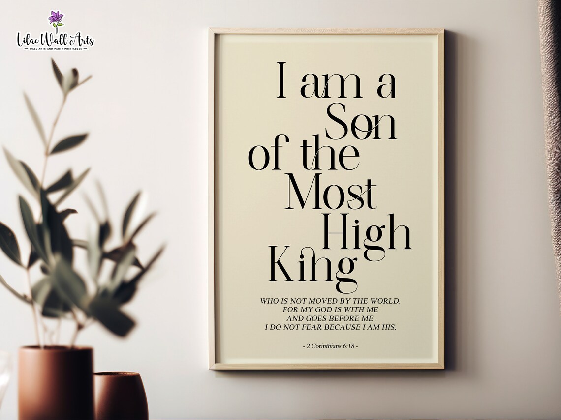 I Am A Son Of The Most High King 2 Corinthians 618 Christian Poster - Image 4