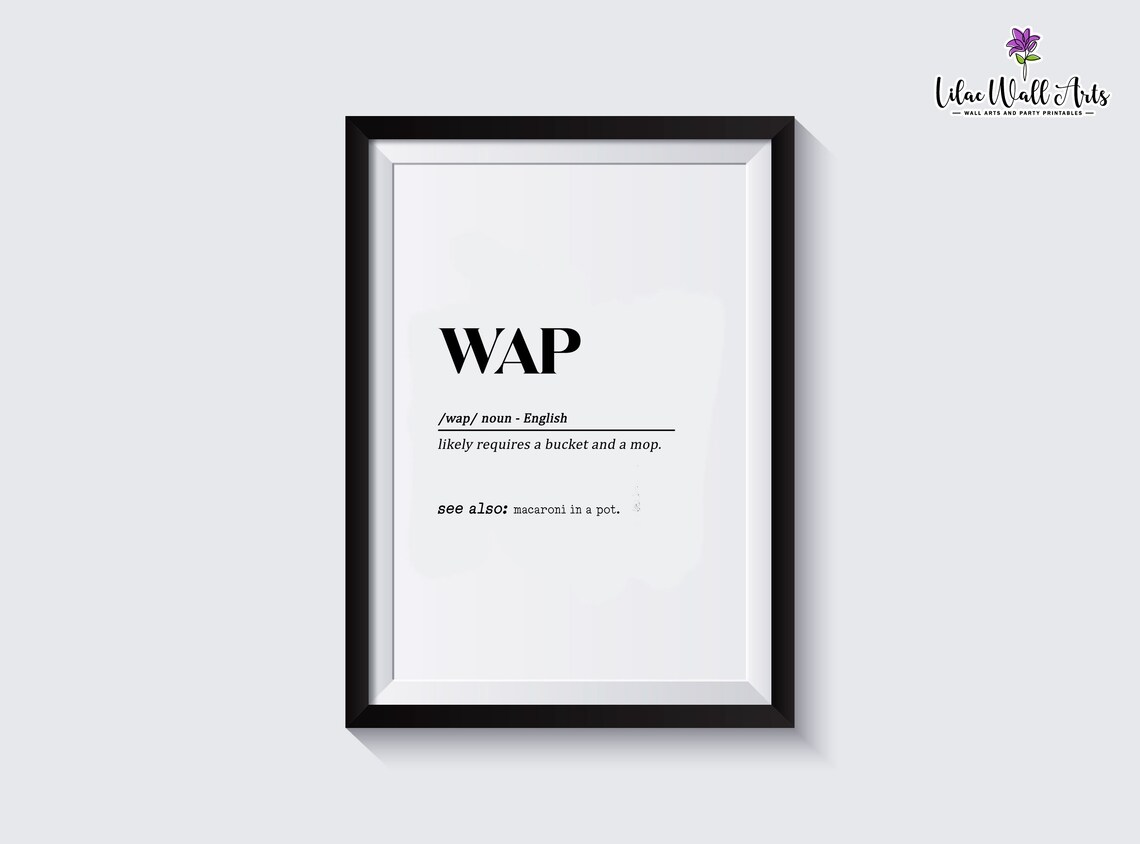 Wap Definition Dictionary Typography Funny Home Decor - Image 3
