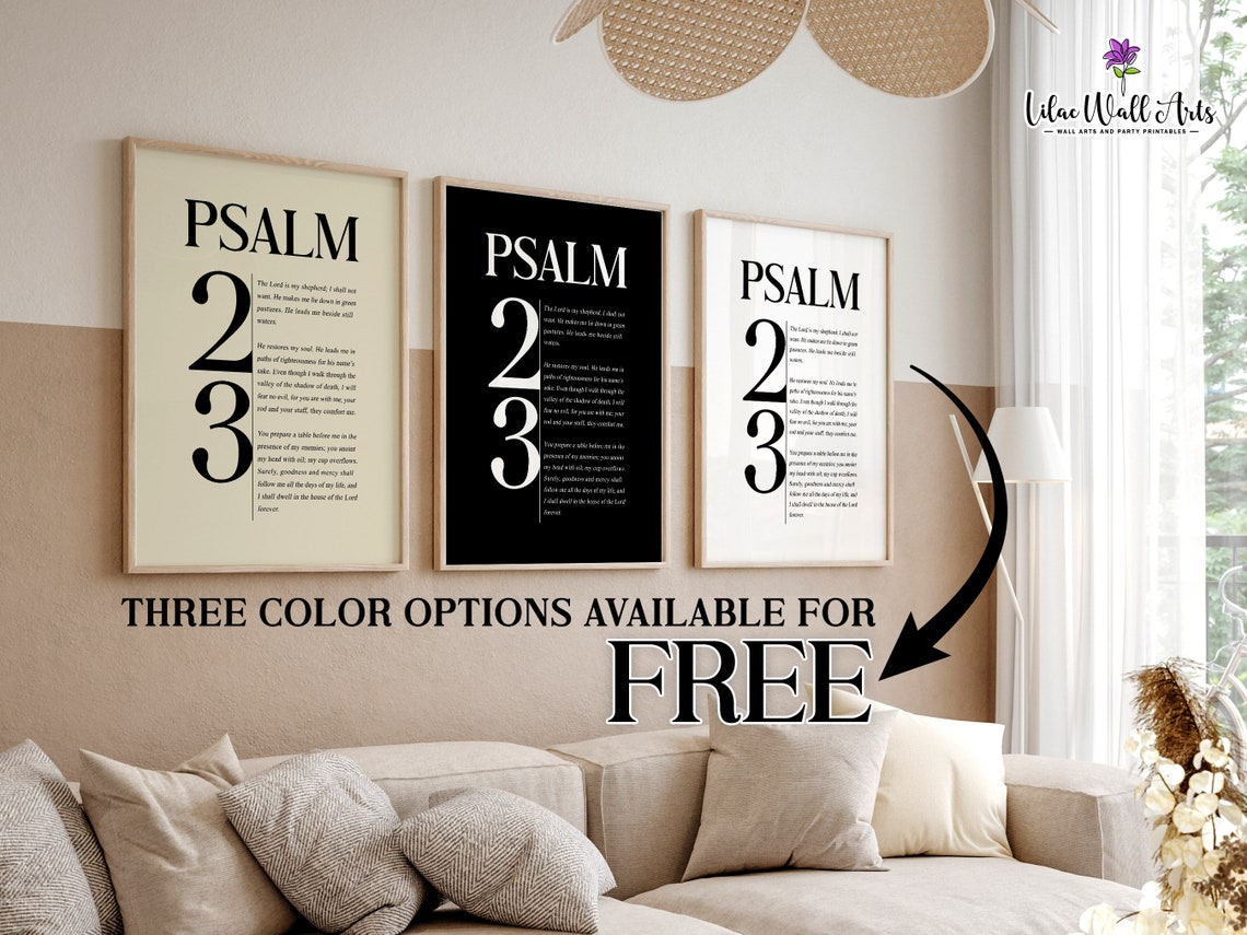 Psalm 23 The Lord Is My Shepherd Minimalist Bible Verse Art Print - Image 5