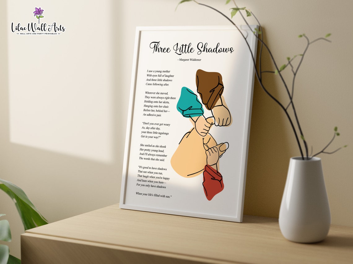 Three Little Shadows Triplet Mom Poem Motherhood Gift Poster - Image 6