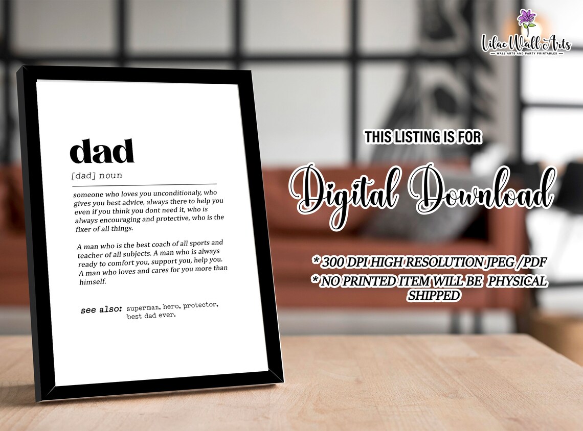 Dad Definition Print, Best Dad Ever Gift - Image 6