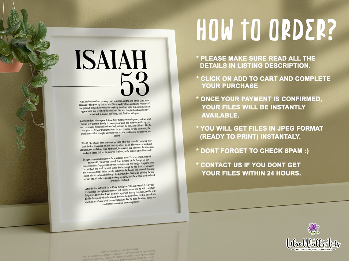Isaiah 53 Crown Of Thorns Christian Easter Scripture Art Work Christian Pastor Gift Easter Bible Verse Christian Farmhouse - Image 2