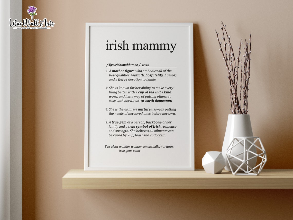 Irish Mammy Definition Funny Irish Mom Gift Mother's Day Wall Art - Image 5