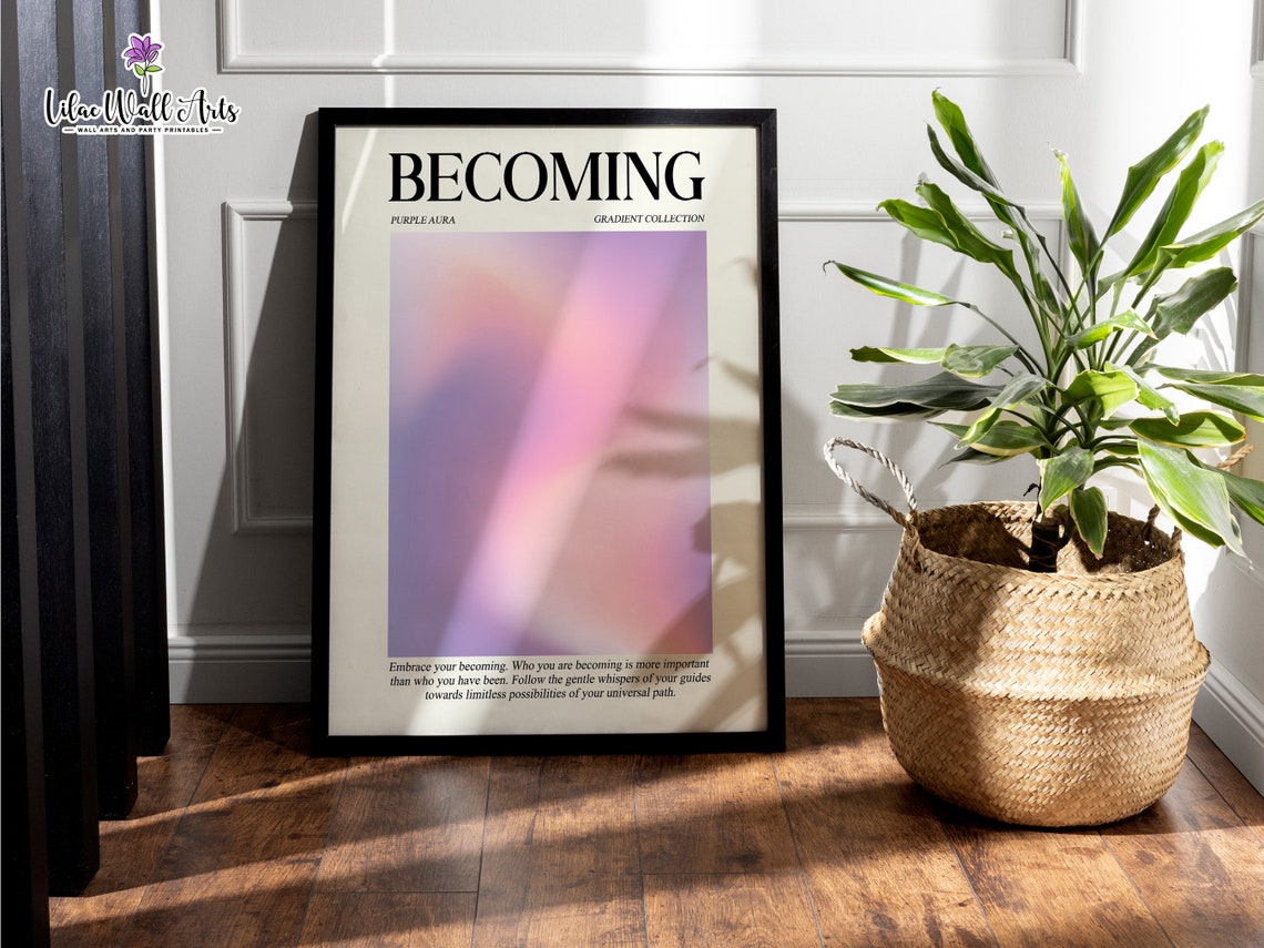 Becoming Purple Aura Gradient Collection Soft Pastel Mindset Poster - Image 6