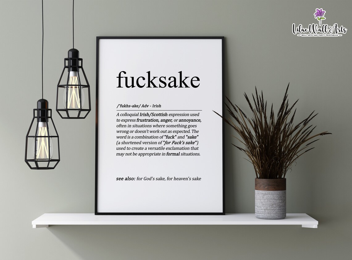 Fucksake Irish Vulgar Humor Wall Art Print - Image 5