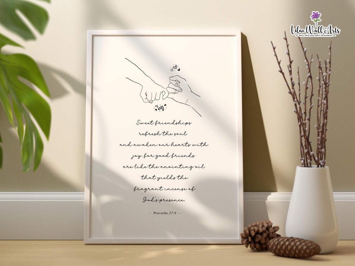 Proverbs 27:9 Sweet Friendship Scripture Art Print - Image 3