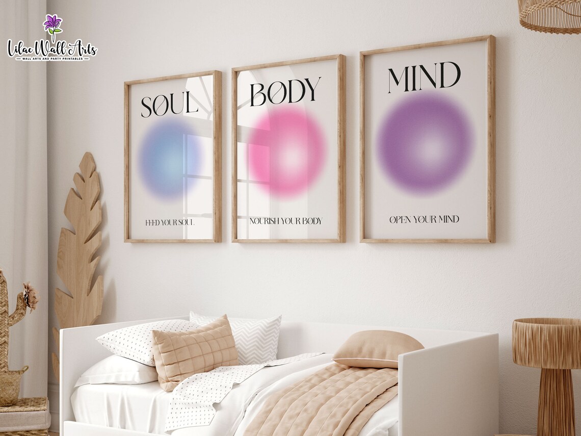Soul Feed Your Soul Blue Aura Minimalist Mindfulness Decor Poster - Image 3