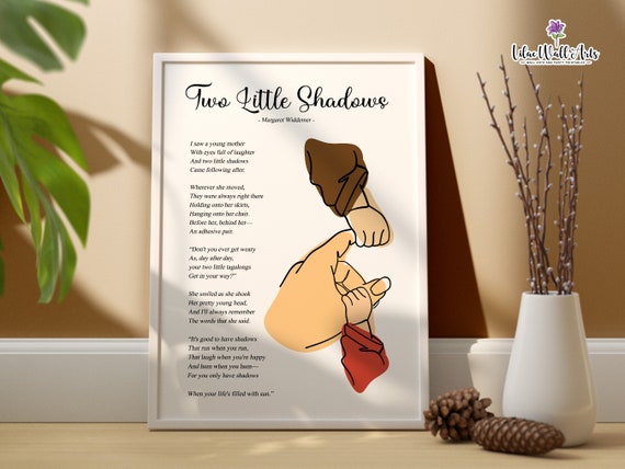 Two Little Shadows Two Shadows Poem Print Mum Poem About Children Motherhood Poem For Mom Poem About Children Poem Poetry Print