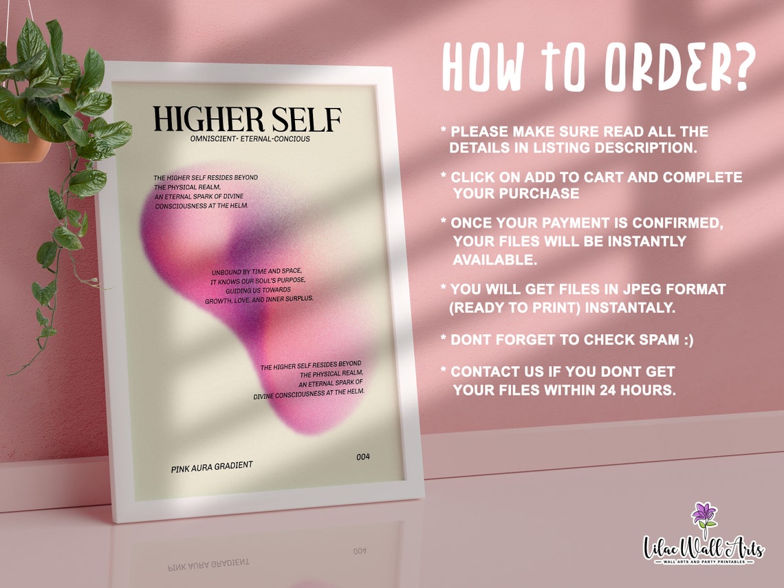 Higher Self Pink Aura Gradient Poster Spiritual Consciousness - Image 3