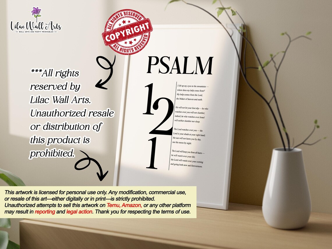 Psalm 121 Wall Art I Lift Up My Eyes Minimalist Scripture Wall Art Bible Verse Prints Bible Verse Poster Psalm Prints Psalm Poste - Image 2