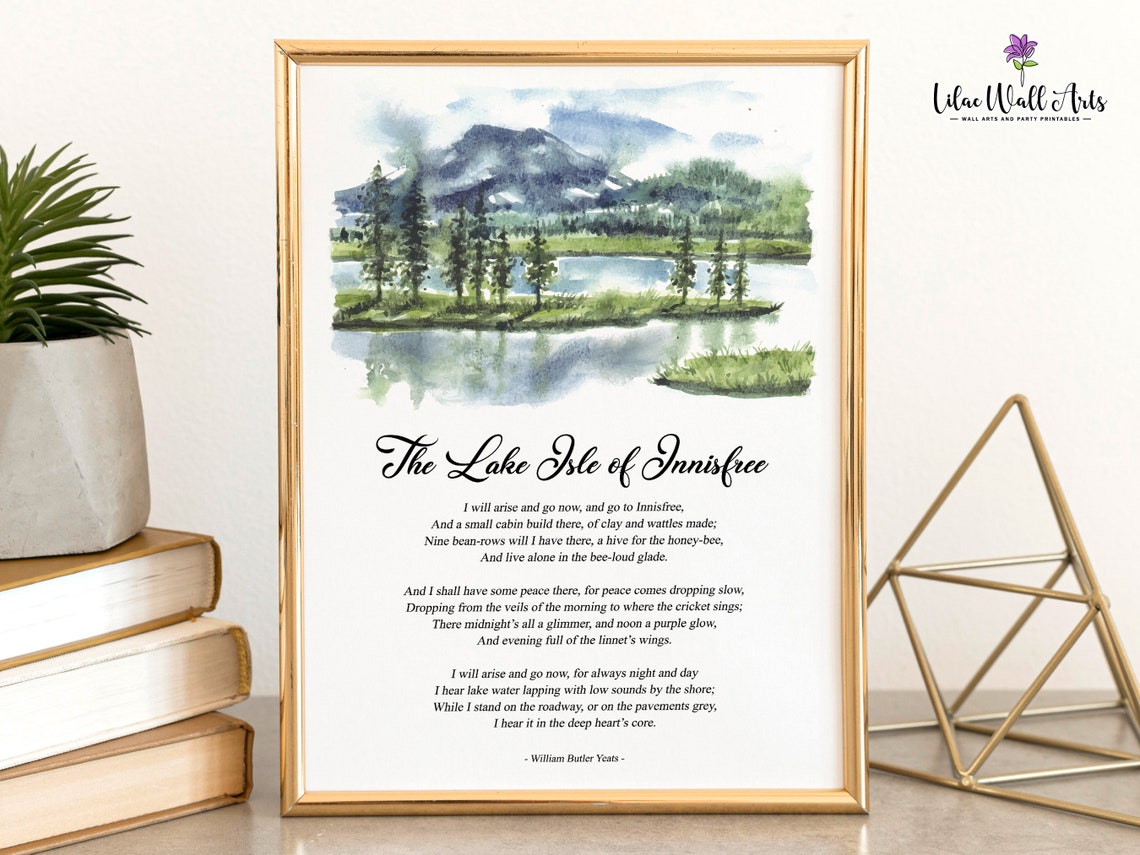 The Lake Isle Of Innisfree Poem Poster W B Yeats Literary Poster Irish Literature Poster Poetry Quote Art Poetry Poster Poetry Art Print - Image 4