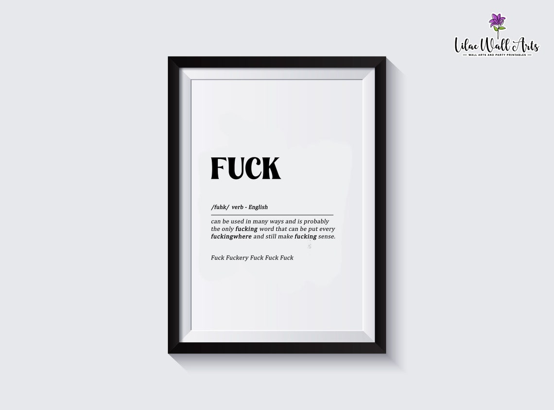 F Word Funny Dictionary Definition Print for Home Office Decor - Image 3