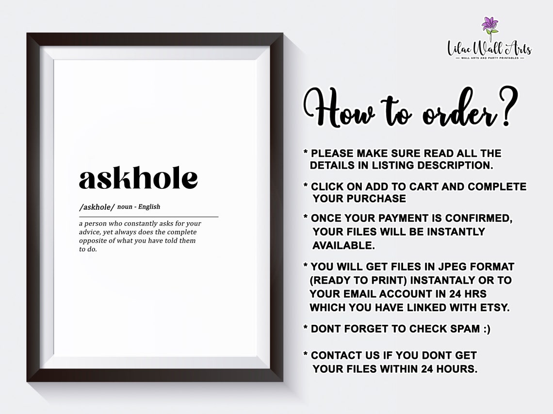 Askhole Funny Dictionary Definition Print for Office Coworker - Image 2