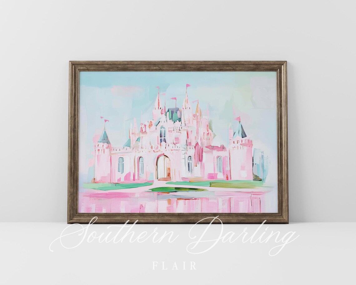Whimsical Castle Pastel Fairy Castle Art Print - Image 5