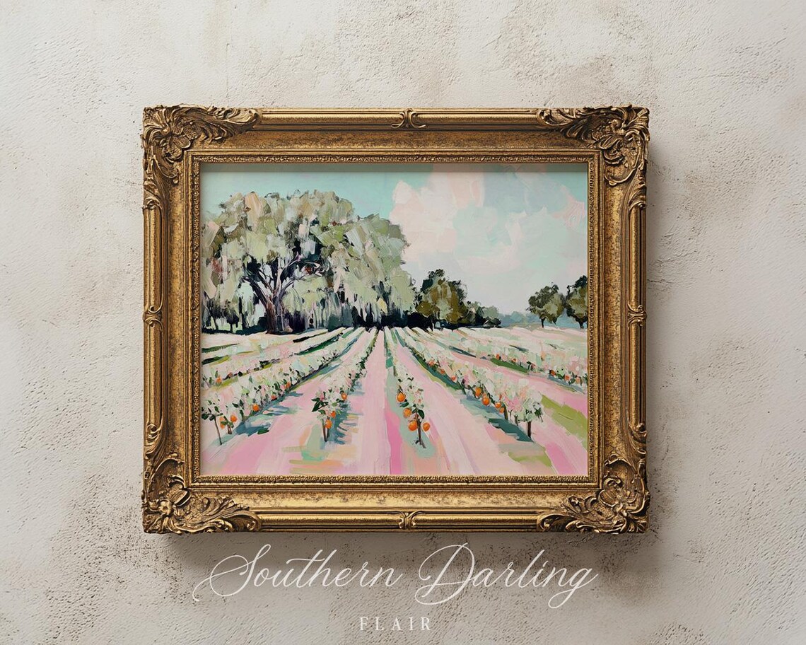 Florida Orange Grove, Grandmillennial Art Print - Image 2