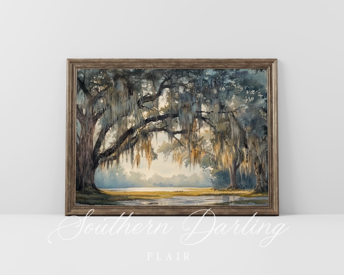 Live Oaks Southern Landscape Art Print, Savannah - Image 5