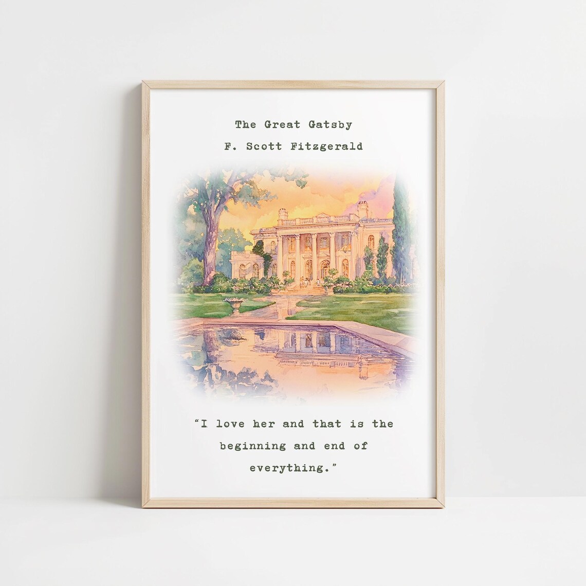 F. Scott Fitzgerald Literary Quote Art Print, Minimalist