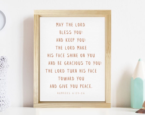 May The Lord Bless You And Keep You Numbers 624 26 Boho Bible Verse Christian Nursery Framed Unframed And Rope Board Options