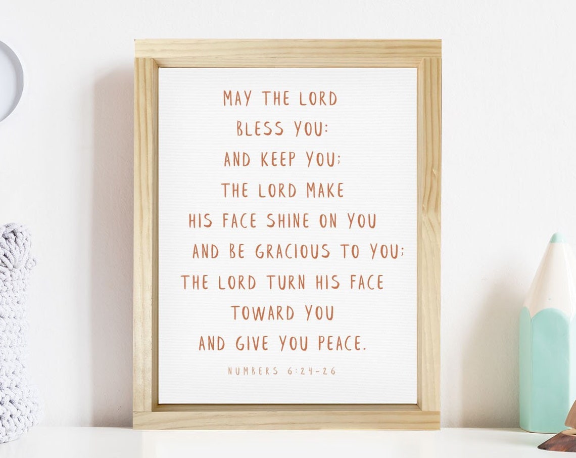 May The Lord Bless You And Keep You Numbers 624 26 Boho Bible Verse Christian Nursery Framed Unframed And Rope Board Options