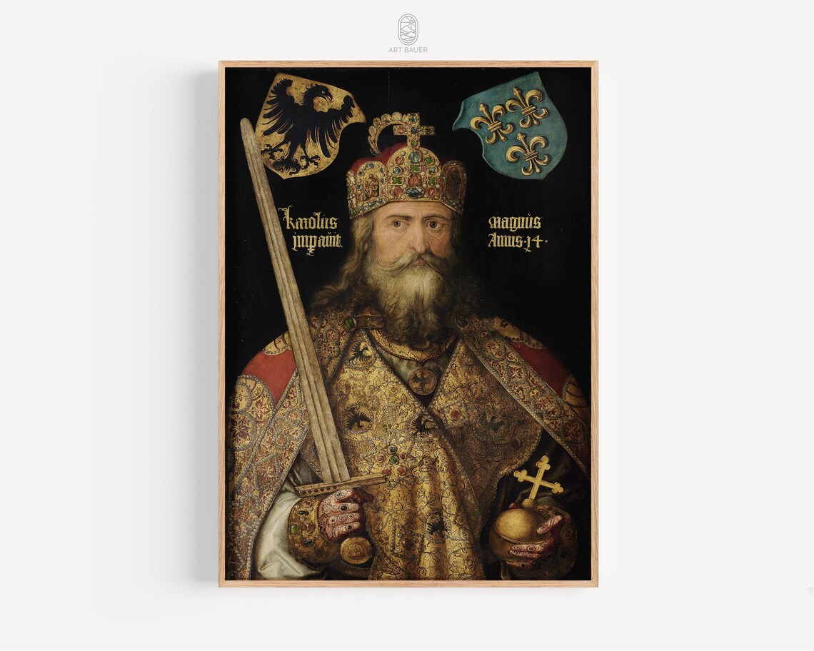 Charlemagne Emperor Crowned Sword Orb Albrecht Durer Portrait Poster